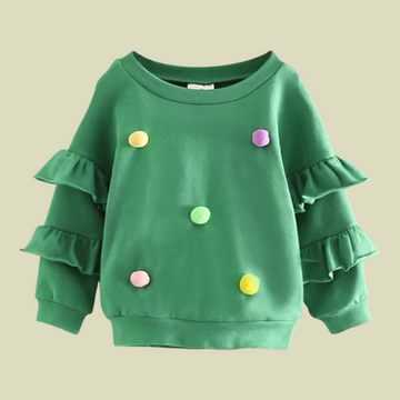 Flare Trumpet Sleeve Baby Girl Sweatshirt