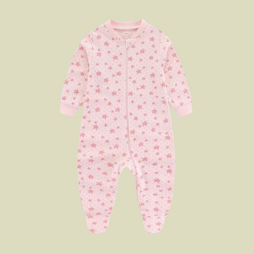 Cartoon Long Sleeve Zipper Baby Romper