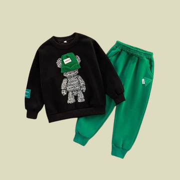 Bear Print Kids 3D Tracksuit Set