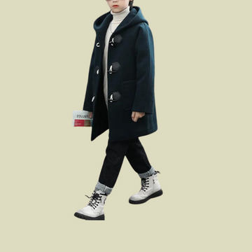 Boys Hooded Wool Coat