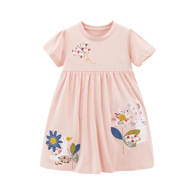 Girls' -Summer -Short -Sleeve- Frocks.jpg
