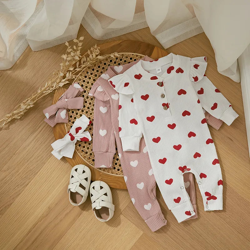  Heart -Print -Infant- Baby -Girls -Romper- With -Headband .jpg