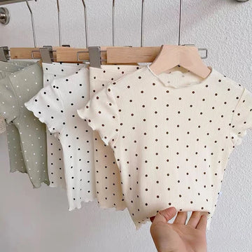 Polka Dot Kids Pajama Set – Soft Rayon Summer Sleepwear for Toddlers