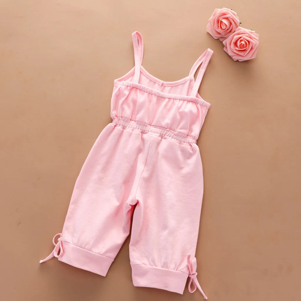 infant girl cotton suspender romper

