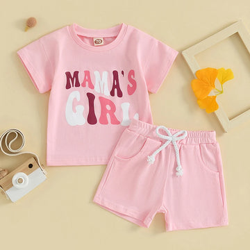 Mama’s Boy/Girl 2 Piece Baby Shorts Set – Cute Cotton Letter Print Outfit