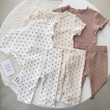 Polka Dot Kids Pajama Set – Soft Rayon Summer Sleepwear for Toddlers