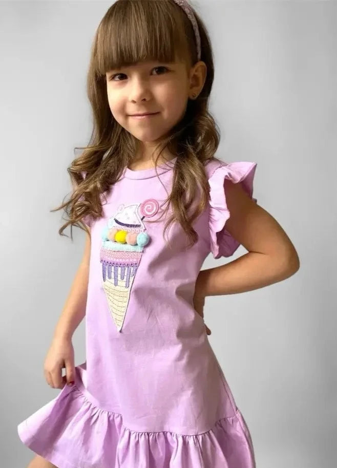 Ice -Cream -Embroidery -Girls- Pink -Cotton- Princess- Dress.jpg