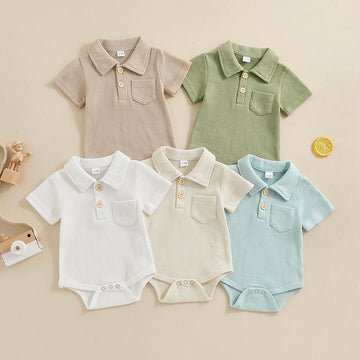 Baby Boys Short Sleeve Bodysuit – Soft Cotton Summer Onesie