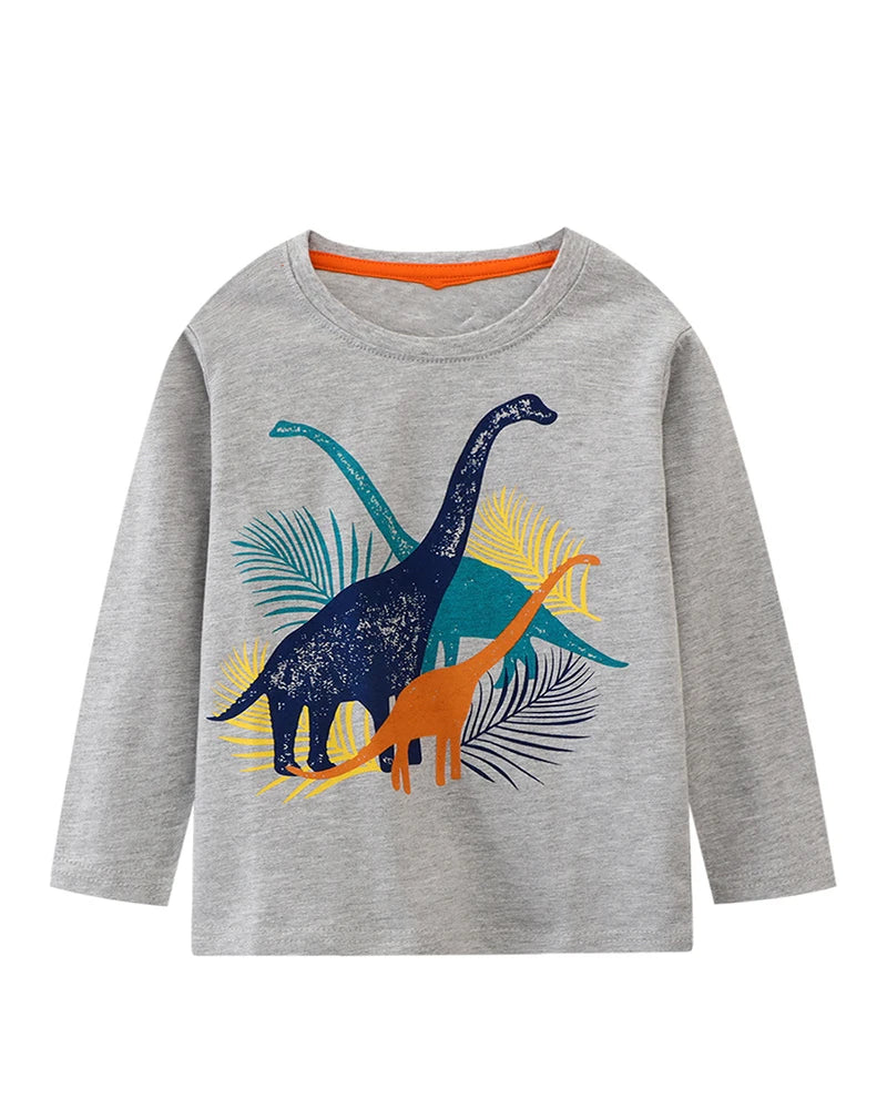 Cartoon Dinosaurs- Printed- Long- Sleeves -Sweatshirt.jpg